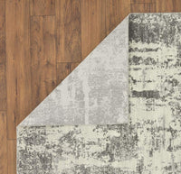 Kingsbury Collection Grey Abstract Soft Area Rug