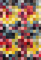 Checkered Multi Colored Area Rug