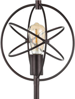 Atomic Caged Edison Bulb Metal/Marble Modern LED Table Lamp