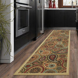 Paisley Design Multi-color Area Rug and Runners Non-Slip/ No Skid