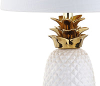 Pineapple 23" Ceramic LED Table Lamp White/Gold