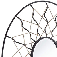 Axxis 34 1/2"W Black Antique Silver Metal Mirrored Wall Art