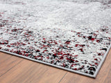 Cambridge Collection Modern Grey Red Soft Area Rug