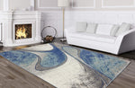 Tower Hill Abstract Blue Ivory Gray Soft Area Rug