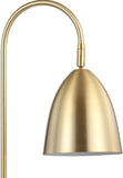 Ana 26" Arched Metal with Marble Base LED Lamp  Gold/White
