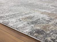 Euston Collection Grey Abstract Soft Area Rug