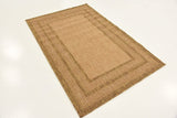 Solid Casual Transitional Indoor and Outdoor Flat weave Light Brown Area Rug