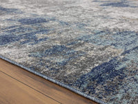 Euston Collection Blue Abstract Soft Area Rug