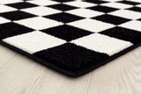 Checkered Black and White Area Rug