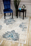 Persian Distressed Cream Blue Area Rugs