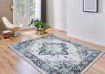 Oriental Blue Grey Soft Area Rug