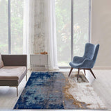 Beverly Modern Blue Soft Area Rug 5x7