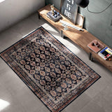 Waterloo Navy Oriental Soft Area Rug