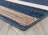 Interlocking Modern Blue Soft Area Rug