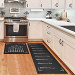 Non Skid Washable Absorbent Microfiber Kitchen Mats for Floor Anti Fatigue Kitchen Mat Set of 2 Chef Kitchen Decor Stain Resistant 17"x47.2"+17"x23.6"