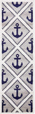 Loom Metro Collection Modern Nautical Geometric Anchor Gray Soft AreaRug