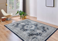 Oriental Navy Blue Soft Area Rug