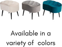 HOME Tufted Oblong Grey Ottoman Velvet Foot Stool