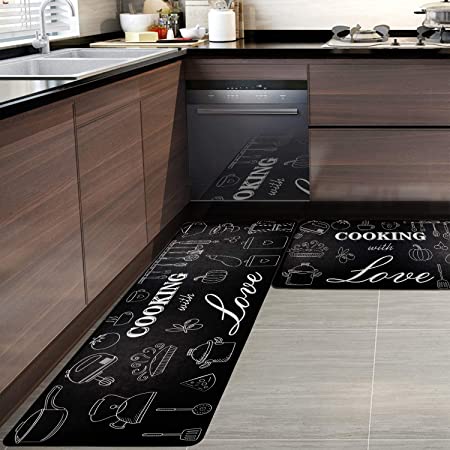 Pauwer Anti Fatigue Kitchen Floor Mat Set of 2 Non Slip Waterproof Com –  Ashley Area Rugs