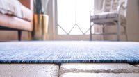 Outdoor Modern Collection Distressed Gradient Transitional Blue Area Rug