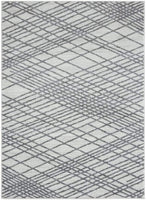 Pancras Collection Grey Geometric Soft Area Rug