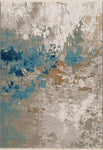 Arman Abstract Soft Blue Multi Area Rug