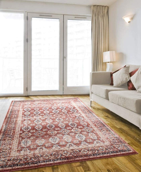 Waterloo Burgundy Oriental Soft Area Rug