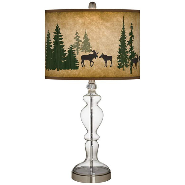 Moose Lodge Giclee Apothecary Clear Glass Table Lamp