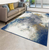 Beverly Collection Modern Soft Abstract Blue Gold Grey Area Rug