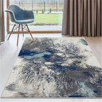 Abstract Grey Blue Soft Area Rug