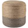 Jaipur Oliana Beige and White Ombre Cylinder Pouf Ottoman