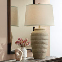 Austin Sand Toned Ridged Southwest Rustic Jug Table Lamp