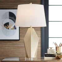 Possini Euro Rivera Champagne Gold Geometric Modern Table Lamp