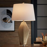 Possini Euro Rivera Champagne Gold Geometric Modern Table Lamp