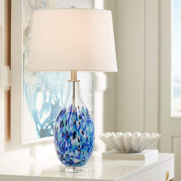 Marnie Blue Art Glass Modern Table Lamp