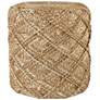 Jaipur Ystad Natural Beige and White Cylinder Pouf Ottoman