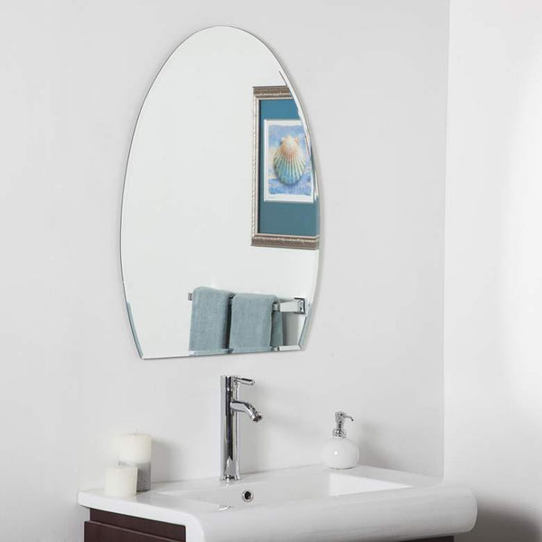 Sena 23 1/2" x 31 1/2" Oval Frameless Bathroom Wall Mirror