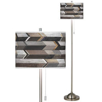 Woodwork Arrows Brushed Nickel Pull Chain Floor Lamp