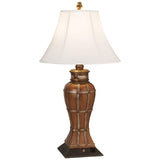 Gardner Chestnut and Gold Traditional Table Lamp with Convenience Outlet