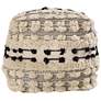 Balhi Beige Cotton Pouf Ottoman