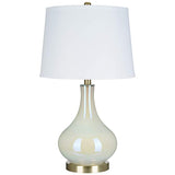 White Iridescent Glass Gourd LED Table Lamp