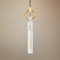 Flambeau 3" Wide Black and Antique Brass Mini Pendant Light