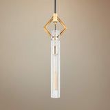 Flambeau 3" Wide Black and Antique Brass Mini Pendant Light
