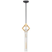 Flambeau 3" Wide Black and Antique Brass Mini Pendant Light