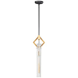 Flambeau 3" Wide Black and Antique Brass Mini Pendant Light