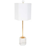 Scout Gold Metal and Hexagon White Marble Buffet Table Lamp