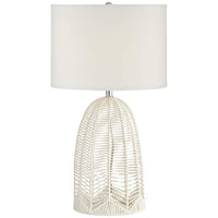 Aria Woven White Rope Cage Table Lamp