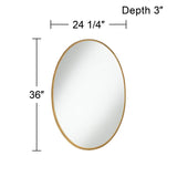 Harnes Gold 24 1/4" x 36" Oval Wide Lip Wall Mirror