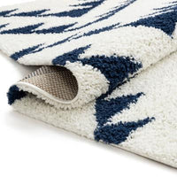 Edona Moroccan Tribal White Shag Soft Area Rug