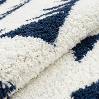 Edona Moroccan Tribal White Shag Soft Area Rug